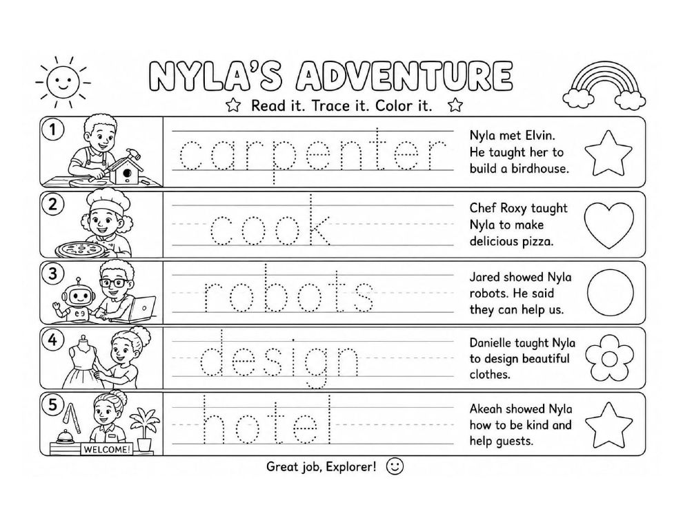 Preview of the Read It. Trace It. Colour It. printable worksheet